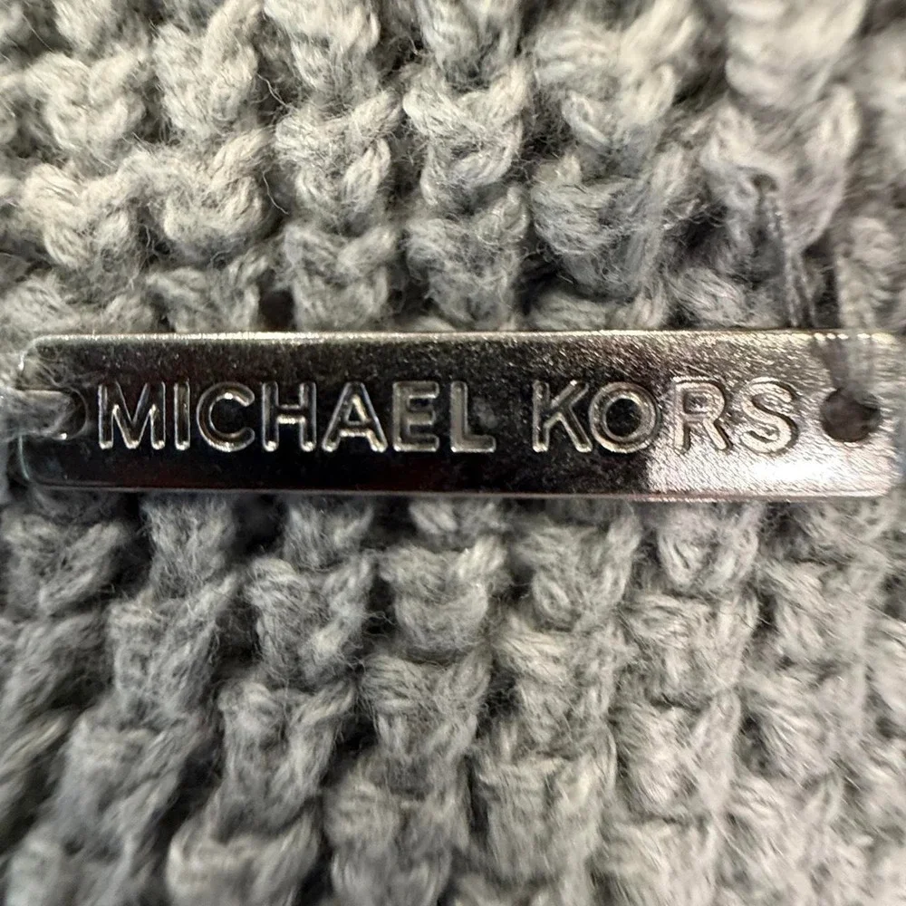 Michael Kors Gray Chunky Knit Cowl Neck Sweater Size Small